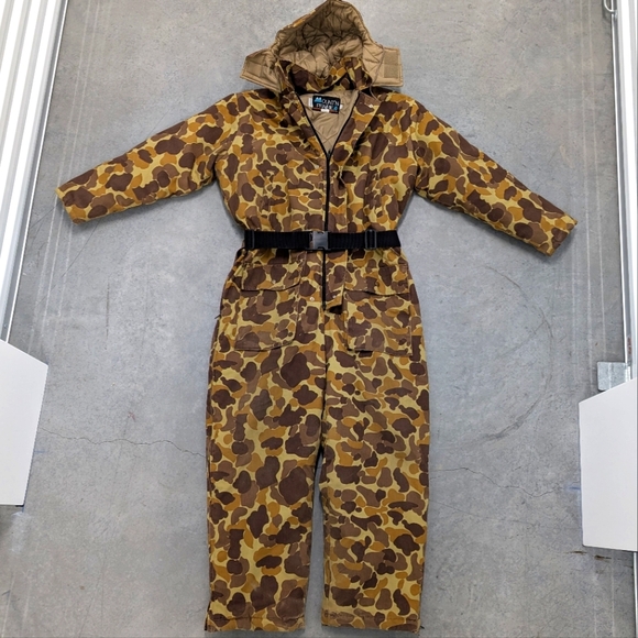 VTG Mount'n Prairie duck camo coverall snow suit with detachable hood size large - Picture 1 of 15